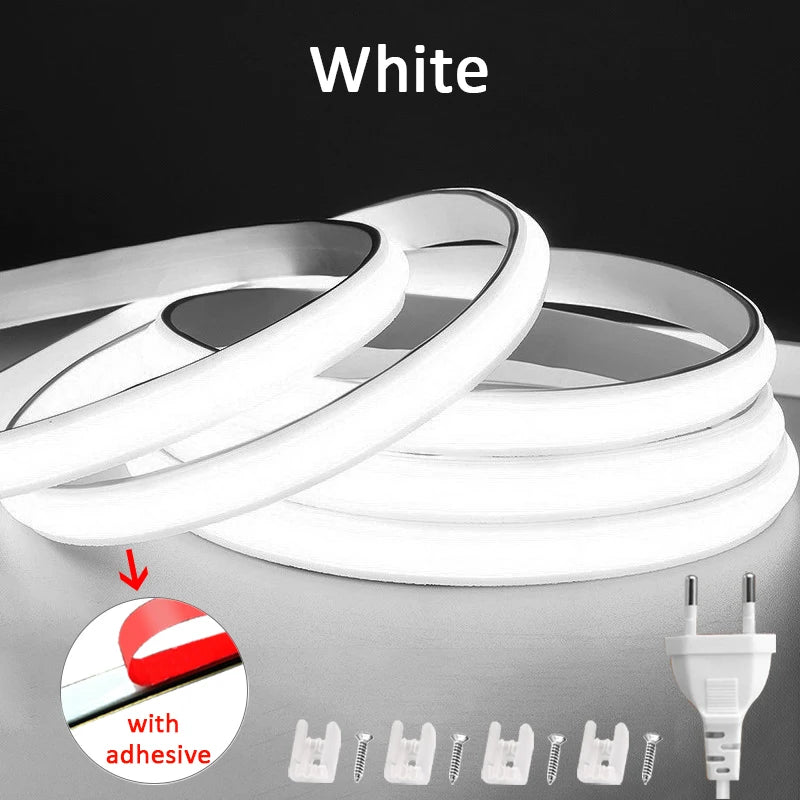 220V Waterproof COB LED Strip – Flexible Ribbon for Indoor & Outdoor Lighting
