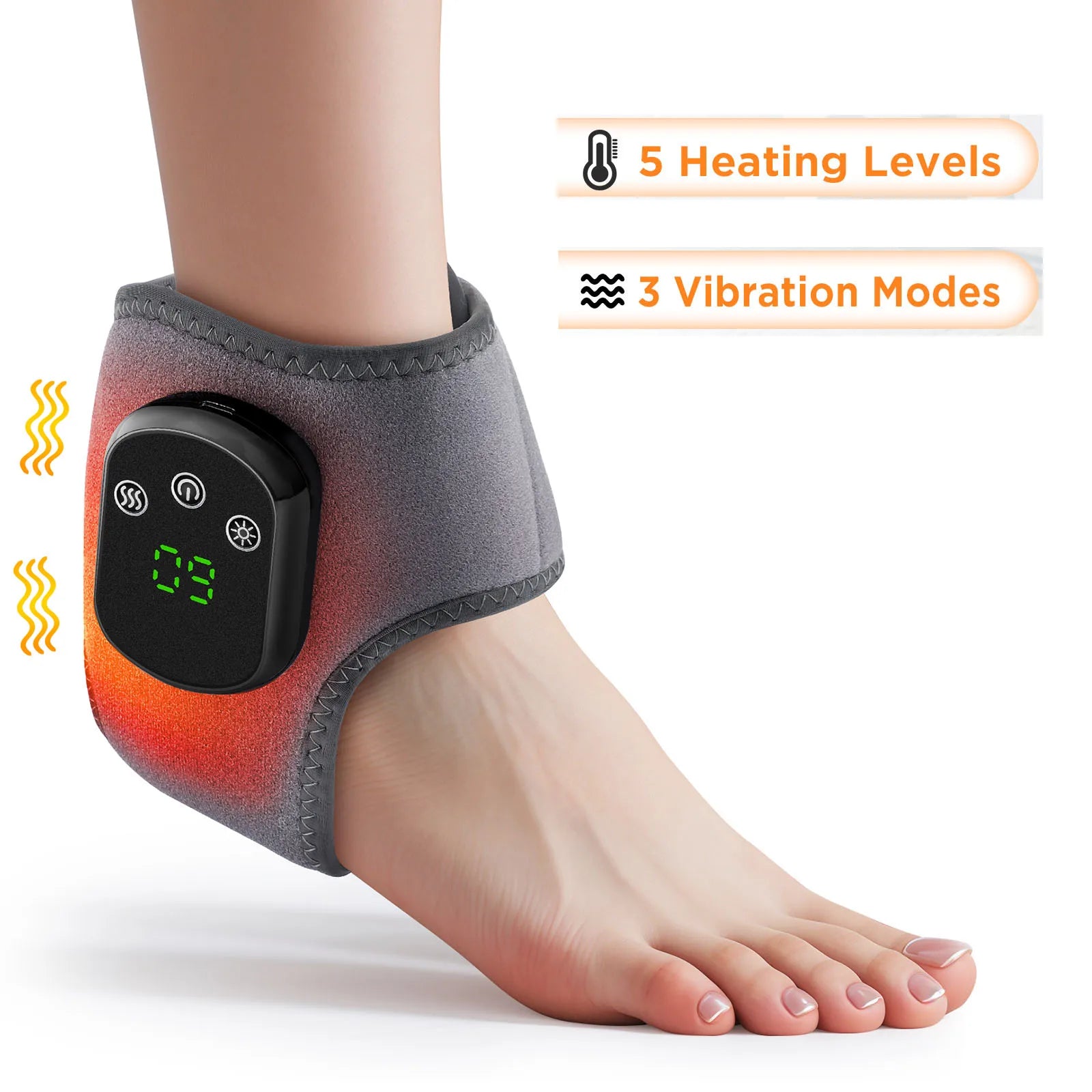 2 IN 1 Heating & Wrist Guard Vibration Massage Three-speed Temperature Adjustment USB Plug Cold Hot Protect Heating Wristband