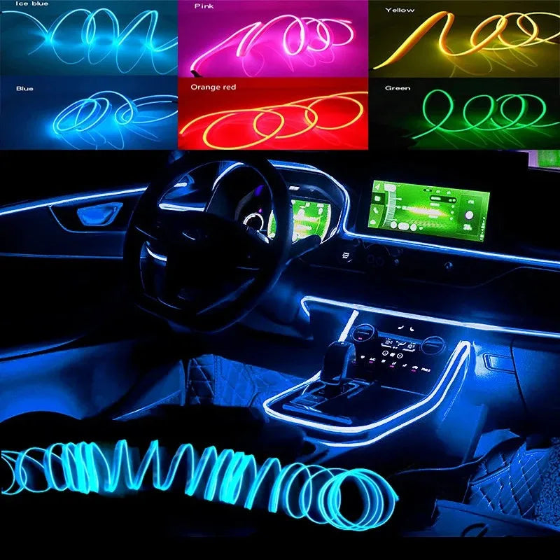 LED Neon Strip – Flexible Car Interior Ambient Lighting (1M/3M/5M)
