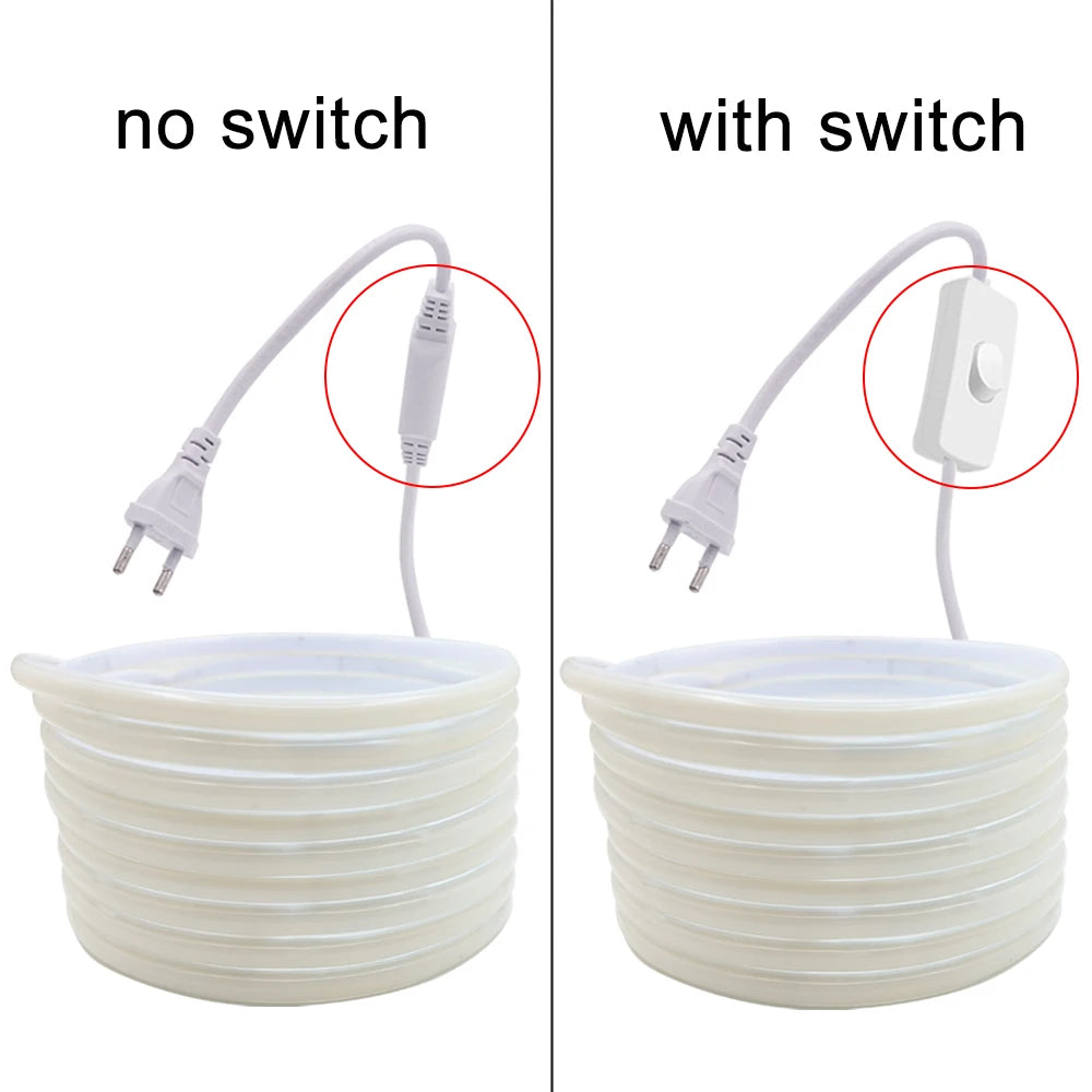 220V Waterproof COB LED Strip – Flexible Ribbon for Indoor & Outdoor Lighting