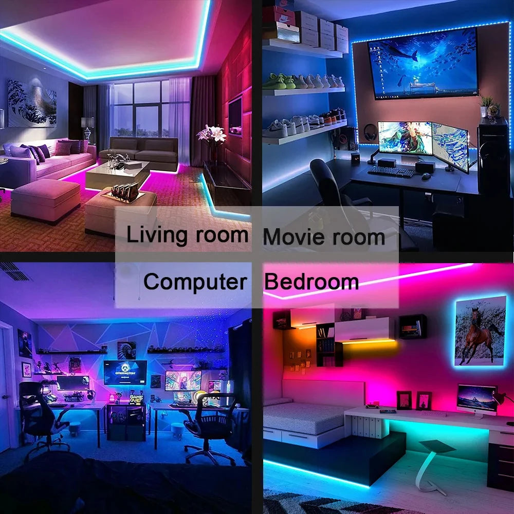 Smart LED Strip Lights – Bluetooth 5050 RGB with App & Remote Control
