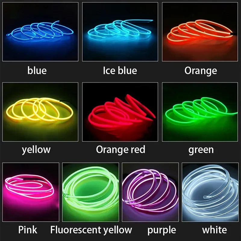 LED Neon Strip – Flexible Car Interior Ambient Lighting (1M/3M/5M)