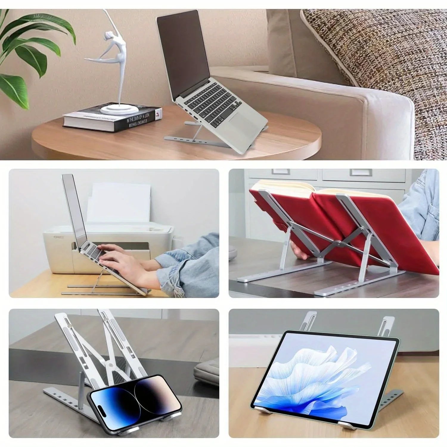 Adjustable Aluminum Laptop Stand – Foldable & Portable for 8–16” Laptops