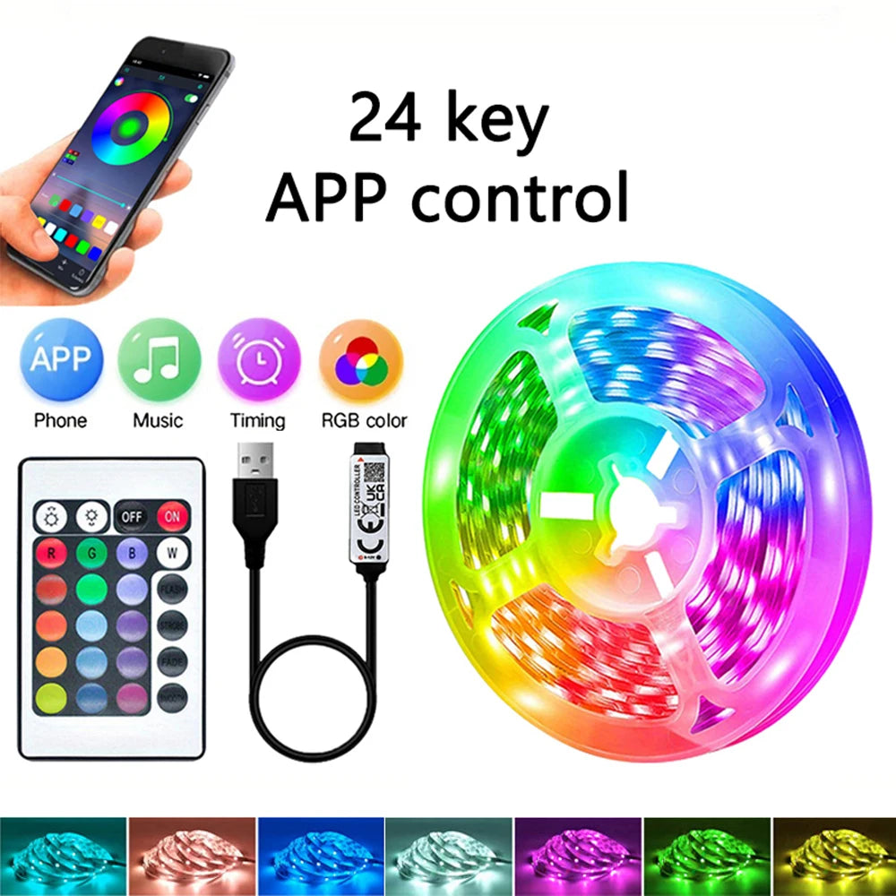 RGB LED Strip Lights – APP & 44-Key Music Sync Remote Control