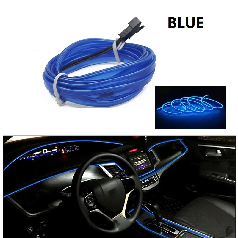 LED Neon Strip – Flexible Car Interior Ambient Lighting (1M/3M/5M)