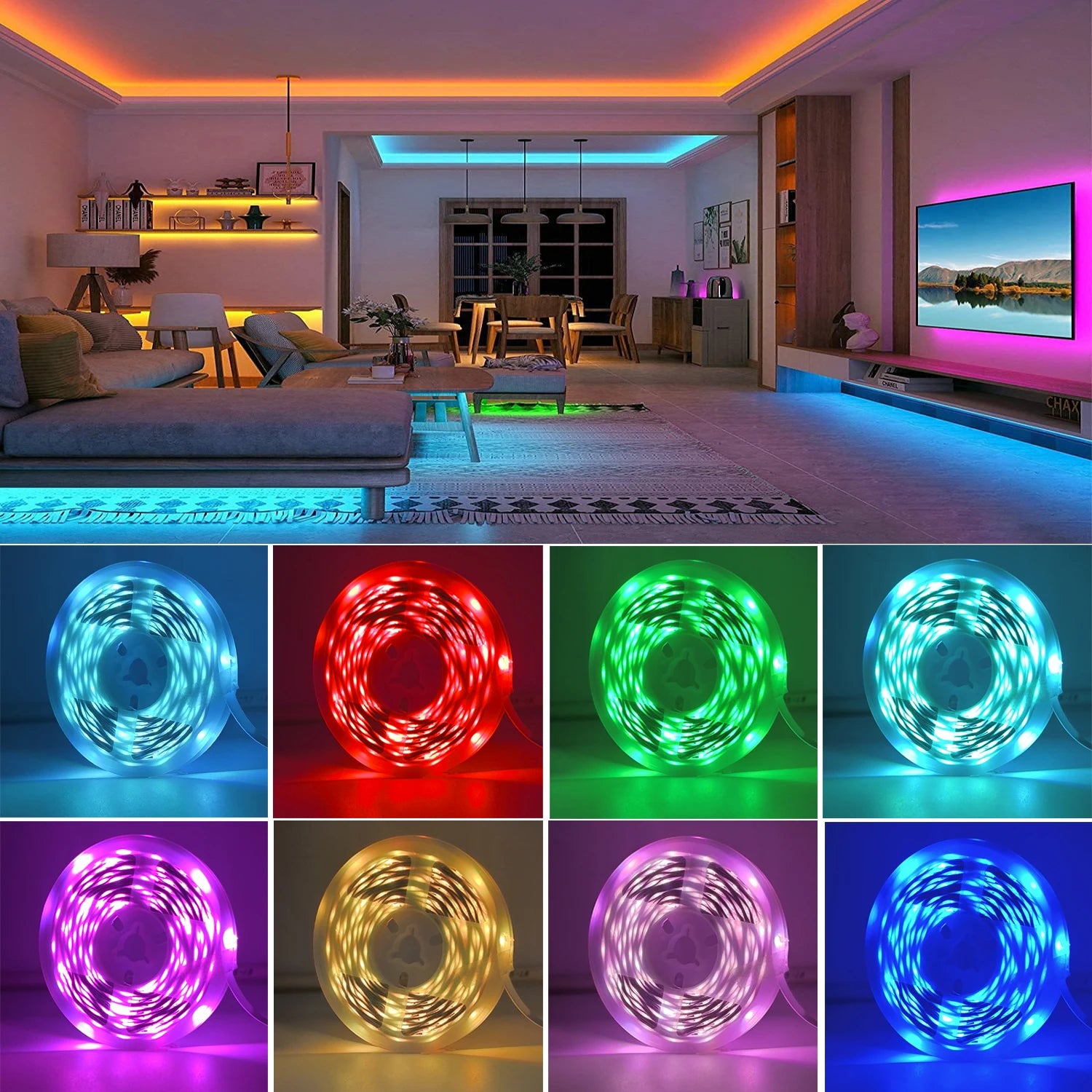 Smart RGB LED Strip Lights with App Control