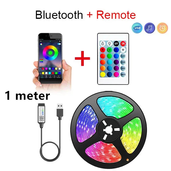 Smart LED Strip Lights – Bluetooth 5050 RGB with App & Remote Control
