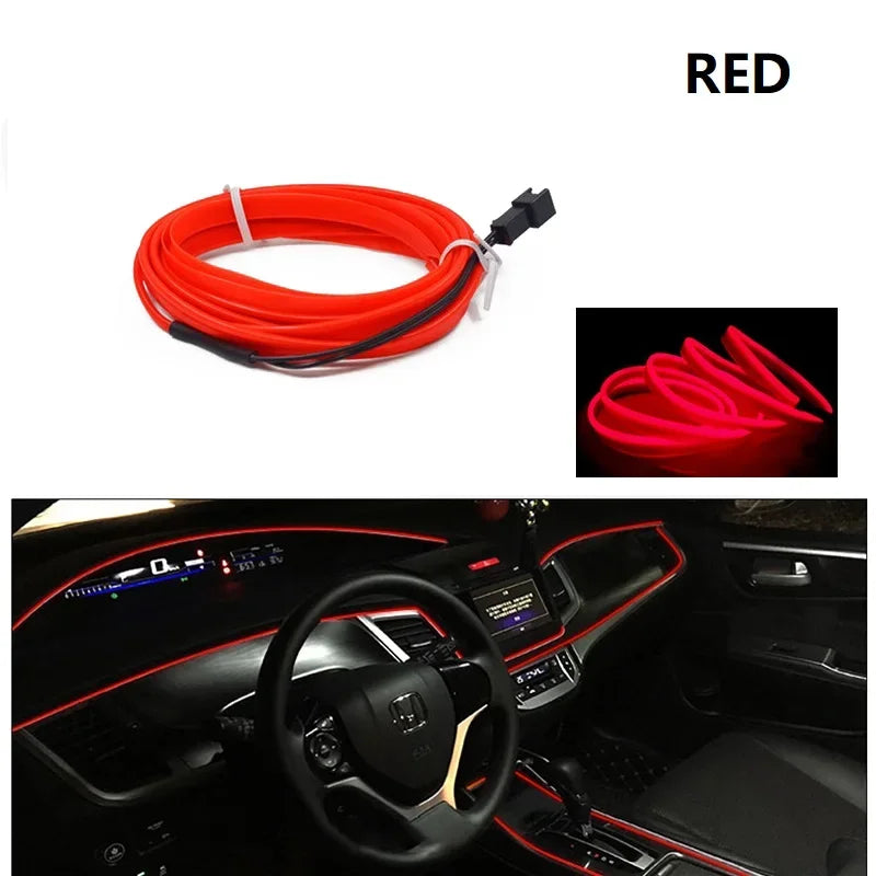 LED Neon Strip – Flexible Car Interior Ambient Lighting (1M/3M/5M)