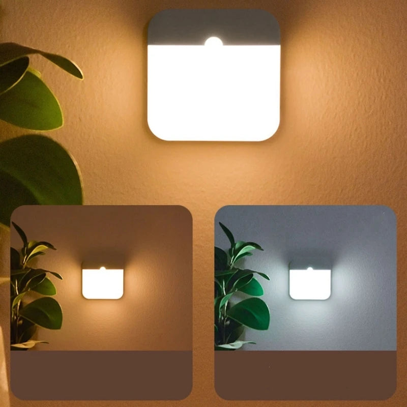Motion Sensor Led Light Usb Charging Square Lamp