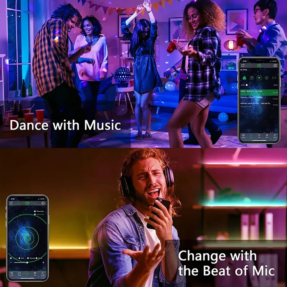 RGB LED Strip Lights – APP & 44-Key Music Sync Remote Control