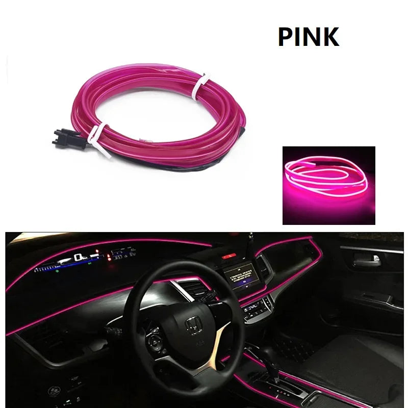 LED Neon Strip – Flexible Car Interior Ambient Lighting (1M/3M/5M)